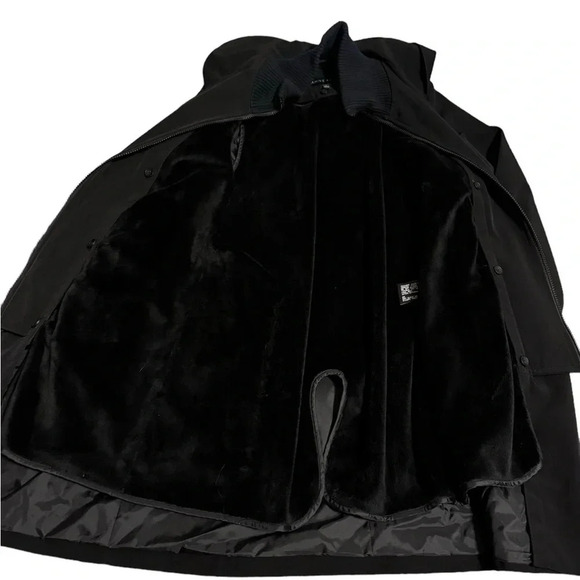 🖤 Anne Klein Layered Overcoat 🧥 Black Softshell Hooded Trench Size S ✨ - Picture 3 of 5